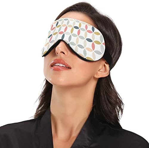 Bem -dia máscara do sono máscara geométrica círculos de olho noturno tampa de olho de olho de conforto suave bloqueio de bloqueio de venda