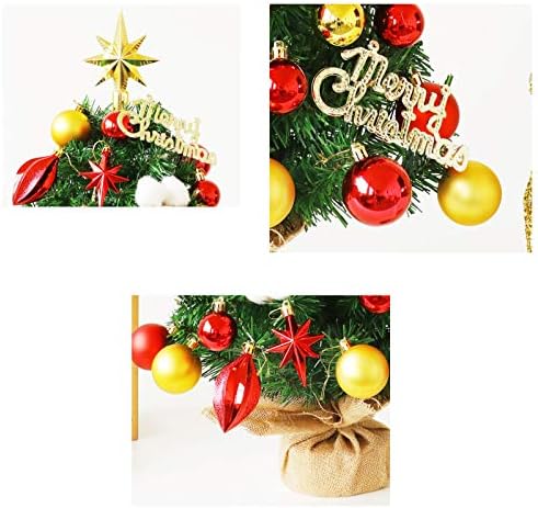 Árvore de Natal Wogqx 24 de 24 com 50 luzes LED, Golden Star Treetop e ornamentos festivos, para