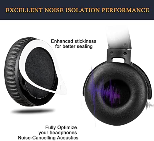 Earpads de reposição de alma para a Sony WHXB700/WH XB700 Wireless Wireless Bass Bluetooth fones de ouvido, almofadas de orelhas com espuma de isolamento de ruído de alta densidade, couro mais macio de proteína