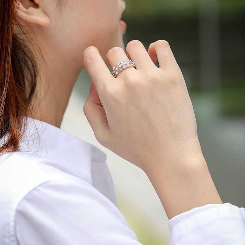 Fashion feminino Diamond Openwork Ring Zircon Noivado Ring Big Rings for Women