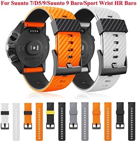Kossma 24mm Silicone Straps Substituição Banda de vigia para Suunto 7 D5 Pulseira Suunto 9 Spartan Sport Wrist HR Baro Smart Watch Watch