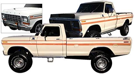 Phoenix Graphix Substacting para 1979 Ford F-150 F-250 Explorer Kit gráfico de listras de decalque de caminhão personalizado-laranja/ouro