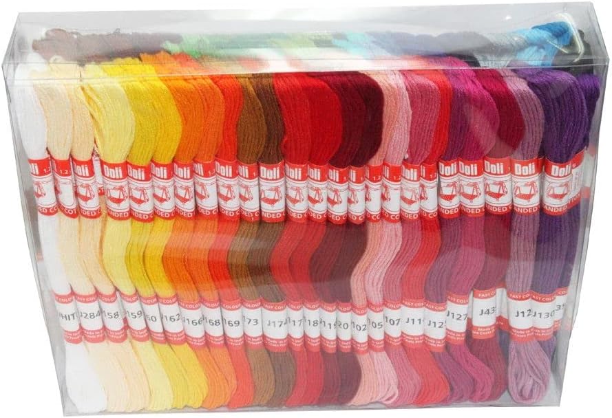 O carrinho de design Casacos multicoloridos 50 tons de bordado manual fios de algodão Caixa Borno