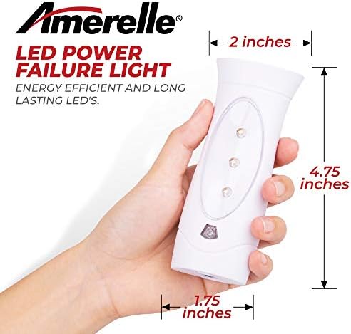 Amerelle LED Luzes de emergência para falha de energia doméstica, 2 pacote - Função tripla Falha