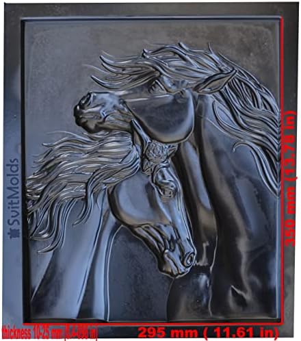 Svitmolds Mold Panno painel de panno Bas-relevo Belo cavalo Coração de cabeça de cabeça de concreto moldes de placa decoração parede d82