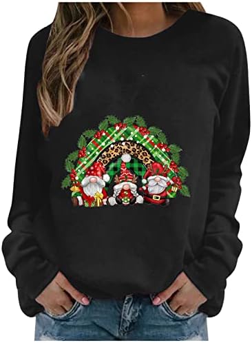 Crewneck Sweatshirt Mulheres Camisas de Natal