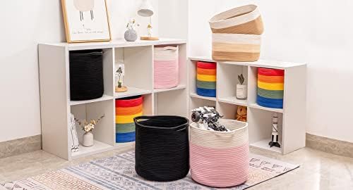 Cestas de tecido cubesland para armazenamento e organização, cestas de cubos redondos caixas para organizador/prateleira