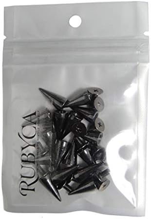 Rubyca 500 conjuntos de 14 mm de metal preto de cor de pistola preta crague de bala de pico parafuso de metal para trás-Craft de couro diy