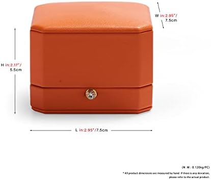 Woodten Premium Colar de couro laranja caixa pendente de veludo de veludo caixa de colar de jóias de