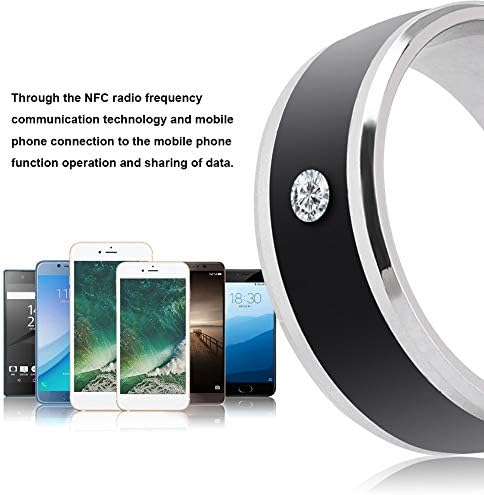 Anel inteligente de Ashata NFC, Função Multi -Impermeável NFC Smart Ring, Metal Intelligent Magic Wearable Dispositivo universal para telefone celular