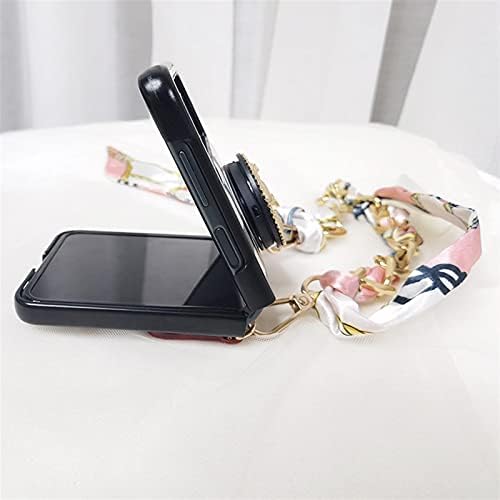 Baitengxin Galaxy Z Flip 3 5G Case de telefone celular para mulheres com pulseira, cordão e suporte