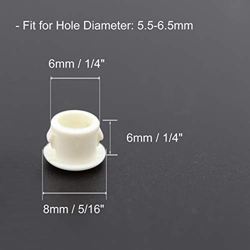 Victorshome Hole Plugs Faixa de 6 mm de plástico para 5,5-6 mm de diâmetro de travamento Tubo de tubo de descarga Tipo de painel Tampa de fixação para móveis de armário de cozinha Off White 50 PCs