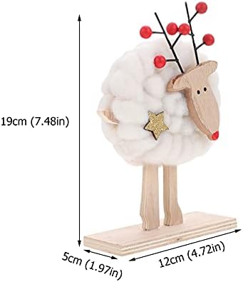 Aboofan sentiu o natal ovelha estátua de natal desktop adorno natal mesa de férias de férias decoração de peça
