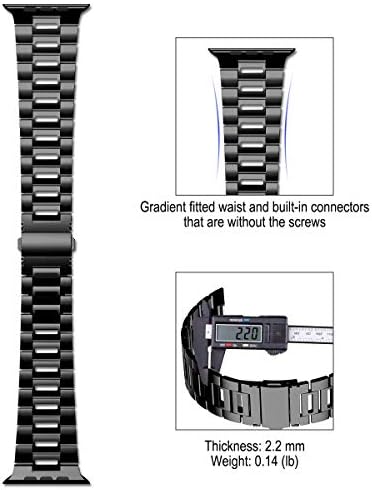 Iiteeology Compatível com a banda Apple Watch 49mm 45mm 44mm 42mm, banda de aço inoxidável respirável clara para