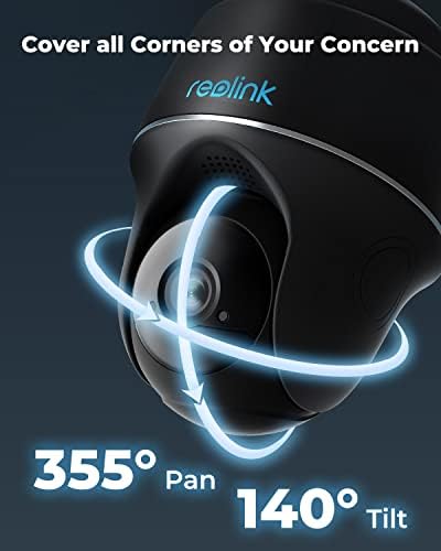 Reolink 2K Câmera de segurança ao ar livre, bateria de inclinação da panela alimentada com Wi-Fi
