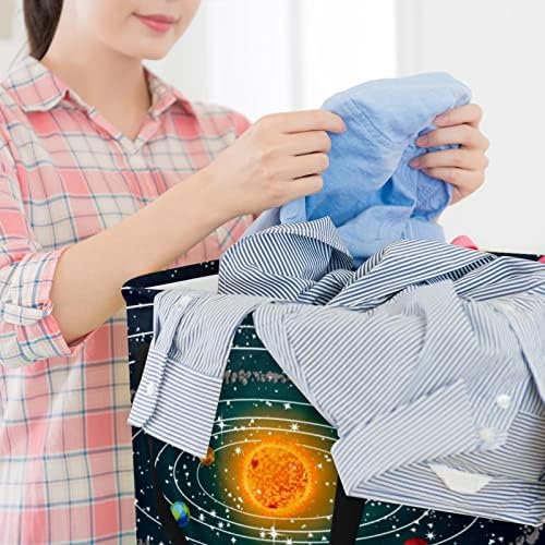 Planetas espaciais Galáxia estampa de lavanderia dobrável, cestas de lavanderia à prova d'água 60l de lavagem de roupas de roupas de roupas para dormitório para o dormitório quarto do banheiro