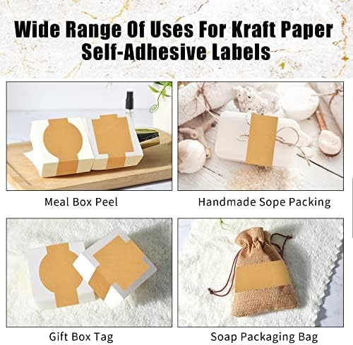 120 pacote de sabonete para sabonete caseiro Soap Soap adesivos de sabão artesanal embalagem de sabão marrom Kraft Soop Wrappers Sopa Sheea