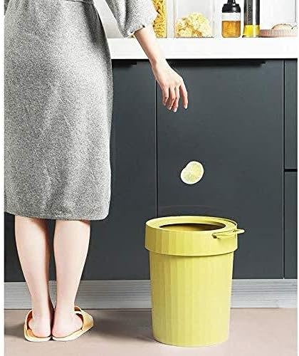 Lixo de lixo wxxgy lixo lata de lata doméstica lixo portátil, simples com pressão, sem tampa, cesta de lixo de cozinha/rosa/25x25x31cm