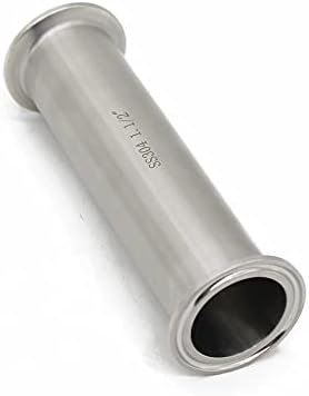 QMinox 1,5 polegada SS304 Tubo de carretel sanitário com extremidades de grampo, tubo redondo sem costura com flange