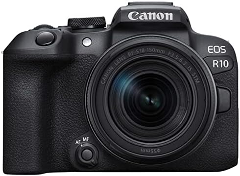 Câmera digital sem espelho da Canon EOS R10 com RF-S 18-150mm f/3,5-6.3 é lente STM + 128 GB de