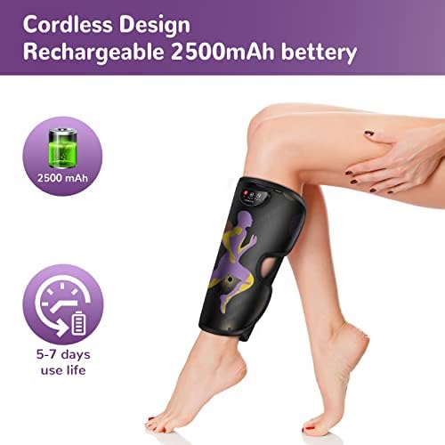 Massageador de perna recarregável quinear para circulação e alívio da dor, massageador de compressão de perna