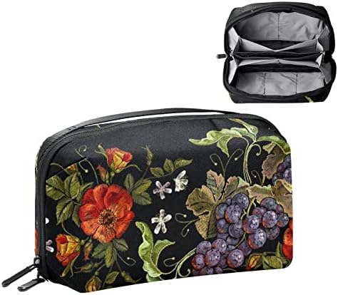 Belas flores de girassol folhas Padrão Organizador eletrônico, caixa de proteção à prova de choque, bolsa de bolsa organizadora de cabos pequenos de viagem