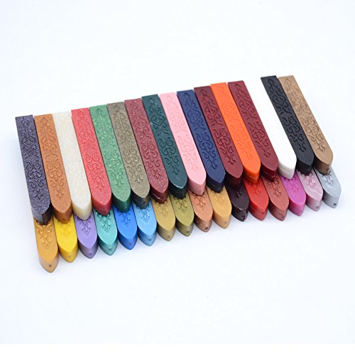 Conjunto de 32 pcs retro vedada kits de bastão de cera sem pavio em cores múltiplas para selos de carimbo