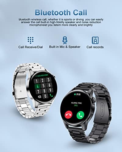Lige Smart Watch for Men, Bluetooth Chamadas, rastreador de fitness com monitor de sono, tela de toque completa de 1,32 '', IP67 Smartwatch Smartwatch compatível com Android iOS preto