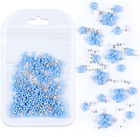 200pcs florestas de unhas com miçangas, 3D Flowers Flores de acrílico Decorações de arte Manicure Designs Kit