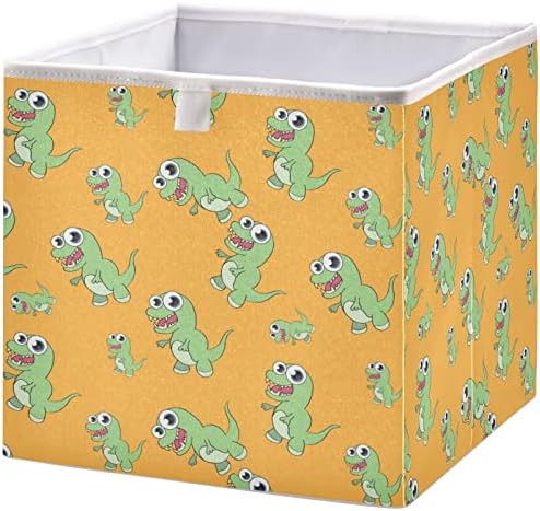 VISESUNNY Cestas de armário engraçado Cartoon Dinosaur Bins de tecidos Cestas de tecido para organizar