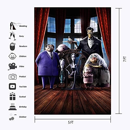 Jmming Addams Family Poster Background For Party Supplies de festas 5x7ft Vinil Addams Família Filming Penard