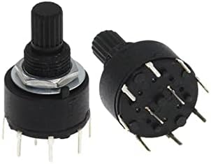 1pcs rs16 plástico de 16 mm de faixa rotativa interruptor 2 pólo 3 4 position 1 pólo 5 6 8 Posição comprimento do alça de 15 mm interruptor da banda de eixo