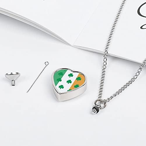 Clover no colar de jóias para cremação de animais de estimação para pet da bandeira irlandesa