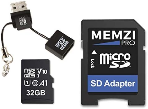 MEMZI PRO 32 GB 100MB/S CLASSE 10 A1 V10 Micro SDHC Cartão de memória com o leitor USB para a Huawei Honor Note 10, View 10, Play, 9 Lite, 9, 9n, 9i, 7a, 7c, 7s, 7x celulares celulares