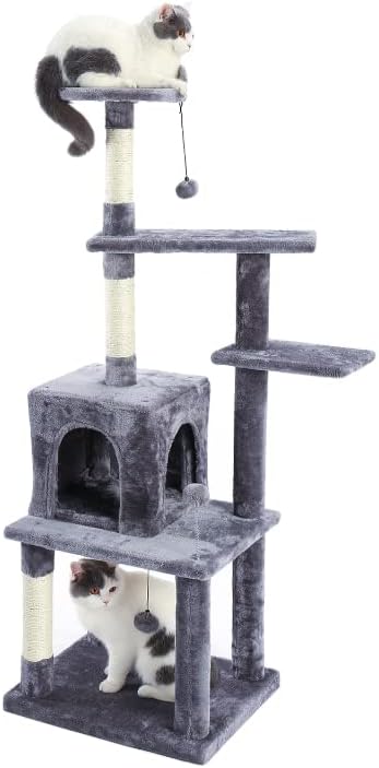 Cat Scratcher Tower Home Furniture Cat Tree Pets Hammock Sisal Gato arranhando o brinquedo da moldura de escalada espaçosa