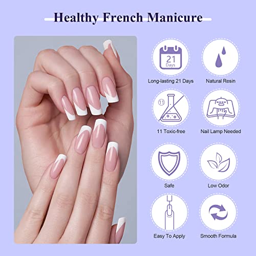 Saviland French Gel Achanet Polish - 0,5 FL OZ A cor branca absorve U V Polish de gel LED de manicure