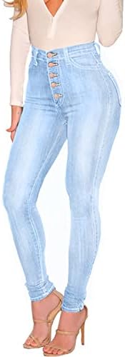 Kunmi Womens Curvy Cantura alta estirada levantando jeans colombianos magros