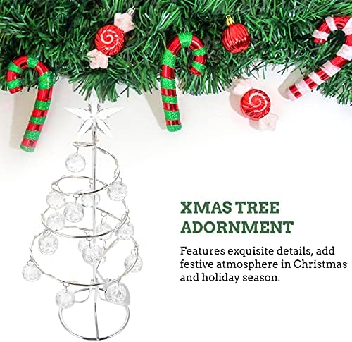 Árvore de Natal de Patkaw Desktop 10 LED LEITO DE ÁRVORA DE NATAL DORCORAÇÕES DO CRISTO DE NATAL COM TOPPER STAR