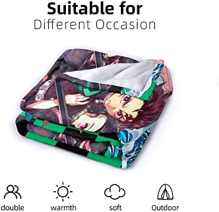 Anime Nezuko Blanket Ultra Soft Soft Soft Throw Blanket Cosy Warm Blanket Gifts For Kids Adults 50 X40
