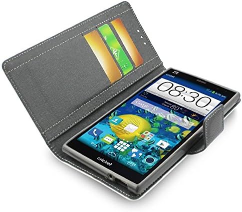 Caixa de carteira premium de Reiko com capa de flip de suporte e suporte para 3 cartas para ZTE Grand X Max Z787 - Embalagem de varejo - White