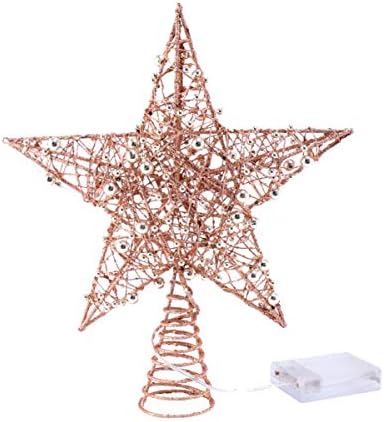 Aboofan 30x25cm/ 11. 81 Treça de Natal Estrela de Estrela iluminada Tree de Natal Ornamentos de árvore de Natal Topper iluminado x 9. 84 polegadas