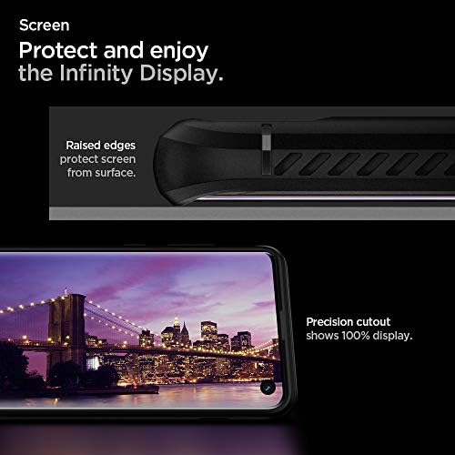 Armadura Rugged Spigen projetada para a caixa Samsung Galaxy S10 - preto fosco
