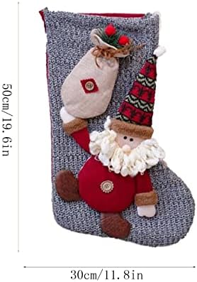 WP582O Christmas Grandes meias xadrez com bolsa de presente de decoração de punho de punho