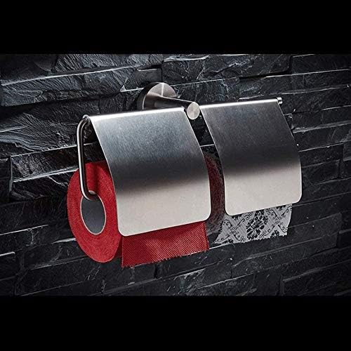 Suporte de papel higiênico CDYD feito em aço inoxidável com design de montagem de parede multifuncional e design de parede para a cozinha do banheiro