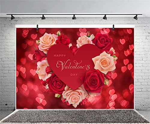 Yeele 15x10ft Backdrop Floral Rose Rose Rose Rosa para fotografia Sweet Love Heart Heart Dia dos Namorados