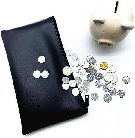 Fitulabo Security Bank Deposit Money Bag com zíper, 4 cores Durável Leatherette Cash Cheol Check Wallet Bolsa para Negócios, Escola, Casa e Uso Pessoal
