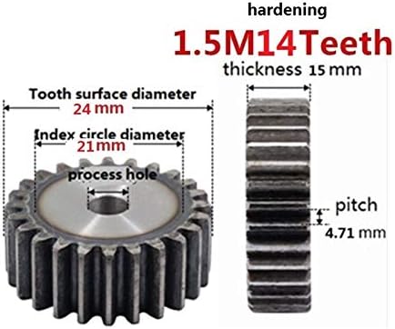 ZhengGuifang ZGF-BR 1PC 1,5m 14 dentes pinhão de rack de engrenagem de dentes 14t Mod 1.5 para peças CNC