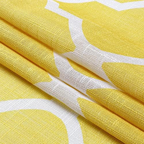 Cortinas de ombre ombre amarelo 63 polegadas de comprimento 2 painéis, cortinas de linho de padrão de gradiente marroquino para quarto de sala de estar, tratamentos de janela de filtragem de bolso de bolso, 42x63