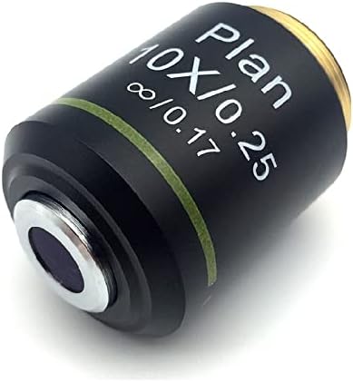 Kit de acessórios para microscópio para adultos 4x 10x 40x 100x Lente objetiva do plano infinito, 45 mm de linha de montagem lente óptica laboratório consumíveis