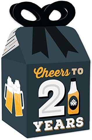 Big Dot of Happiness Cheers and Beers a 21 anos - Caixas de presentes de favor quadradas - 21º aniversário